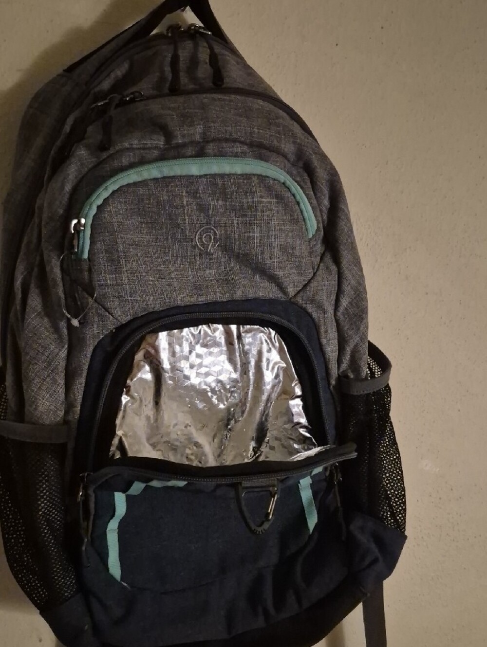 C9 Champion Double Up Cooler Backpack Gray Teal Water Resistant 19" Tech Bag - Picture 3 of 10